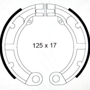 Pair of brake shoes Piaggio Ape rear